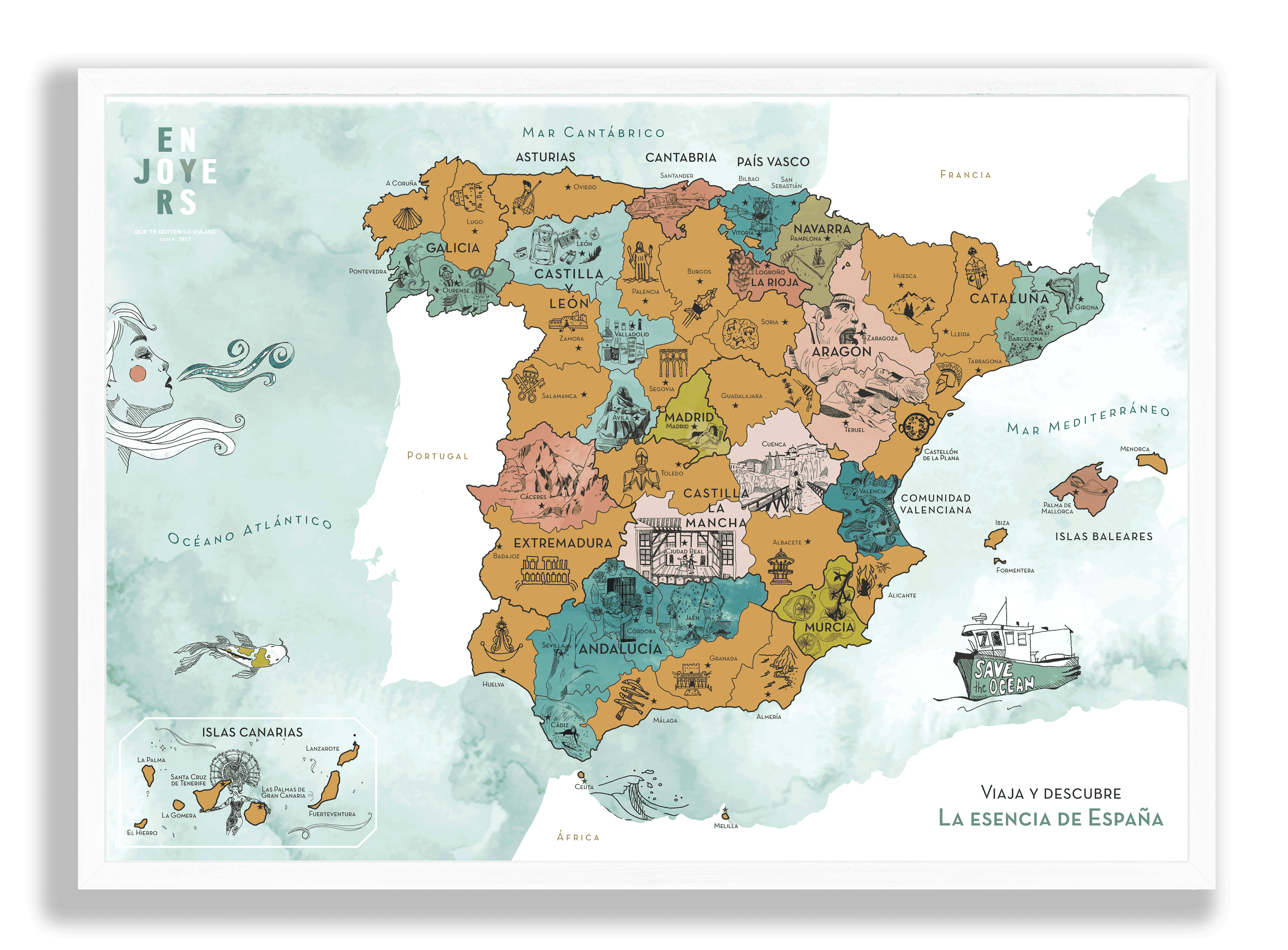 Mapa de España para Rascar 【 Regalo Original 】