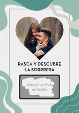 Tarjeta Personalizada Rascable Corazón + Mensaje Sorpresa