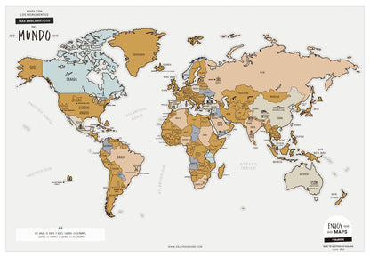 Pack Mapa Rascable Mundo + Maleta de Cabina Flex Negro