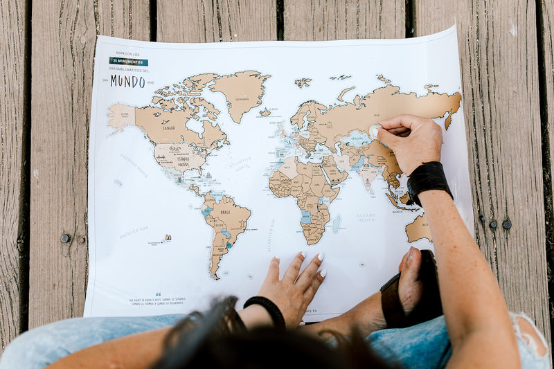 Póster Rascable Mapa Mundi Scratch Ideal Para Viajeros
