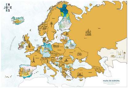 Pack Láminas Rascables: Mapa de Europa + Mapa Mundo