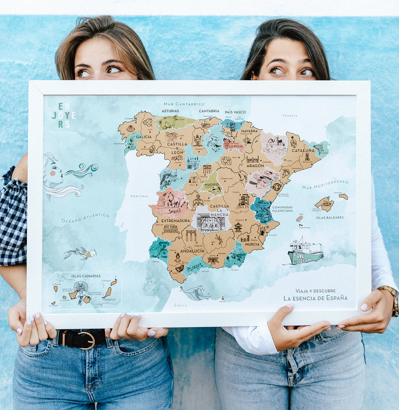Pack Mapa La Esencia de España + Maleta de Cabina Flex Turquesa
