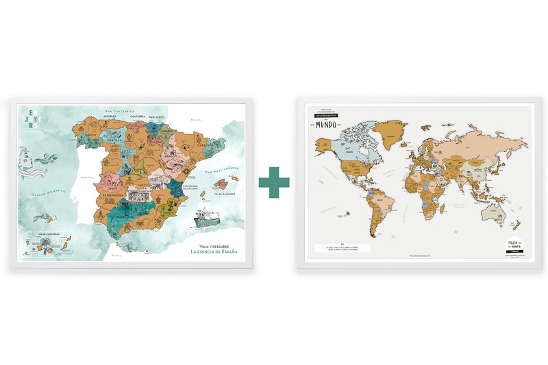 Pack Láminas Rascables: La Esencia de España + Mapa Mundo