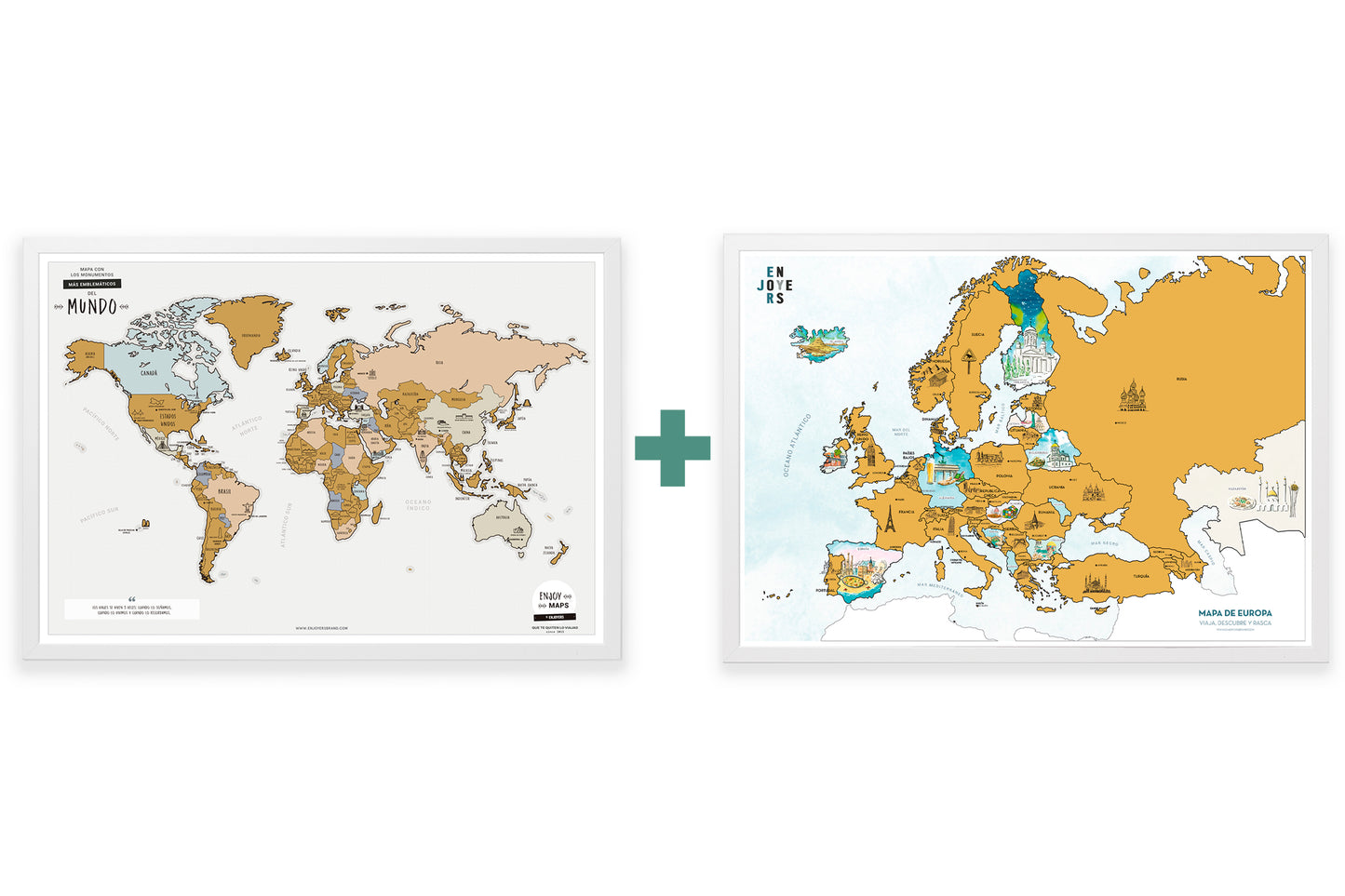 Pack Láminas Rascables: Mapa de Europa + Mapa Mundo