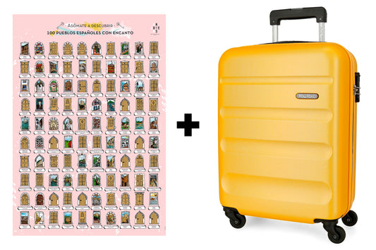 Pack Lámina 100 Pueblos Españoles con Encanto + Maleta de Cabina Flex Ocre