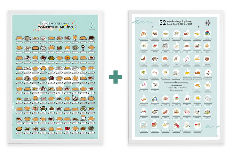 Pack Láminas Rascables: 100 Sabores para Comerte el Mundo + 52 Experiencias gastronómicas